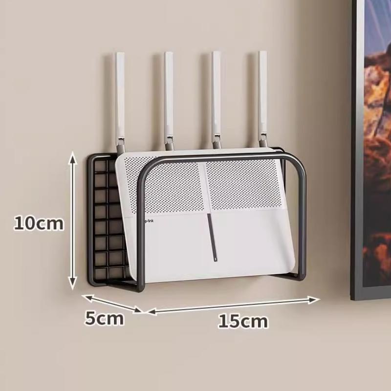 Wall Mount Router Stand Rack With Cable Management Design For Storage Box Bracket And Top Box, No Drilling Required, Wifi Rack