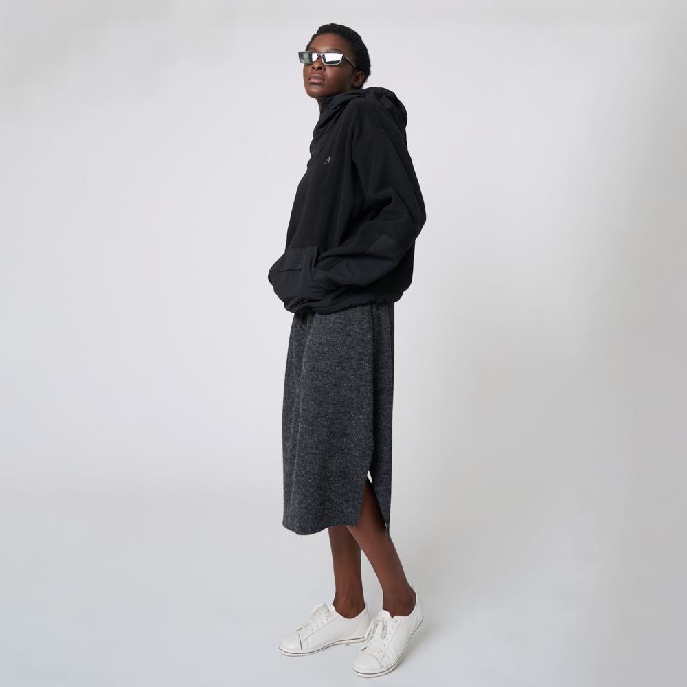 Au42Hl01 Fleece Tech Anorak_Black