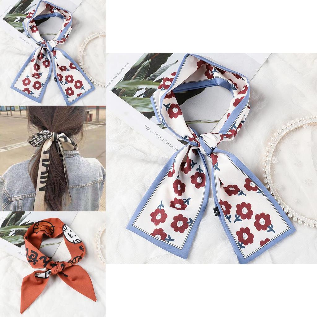 Elegant Plaid Headbands Silk Scarf Hair Rope With Beautiful Houndstooth Design For Women