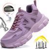 Fashion ZLMY Women Safety Shoes Breathable Steel Toe Sneakers Lightweight Work Shoes Puncture Proof Safety Boots Woman Work Boots Female