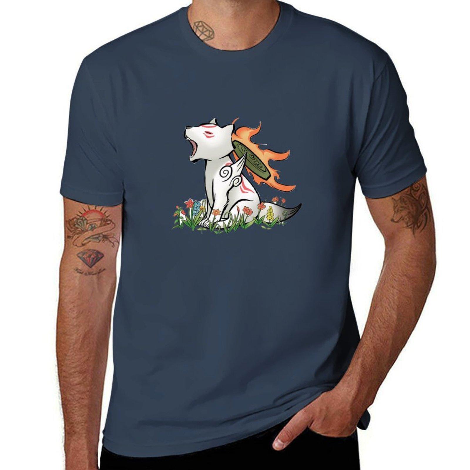 Okamiden Chibiterasu Character TShirt Work Duty Casual TShirt S