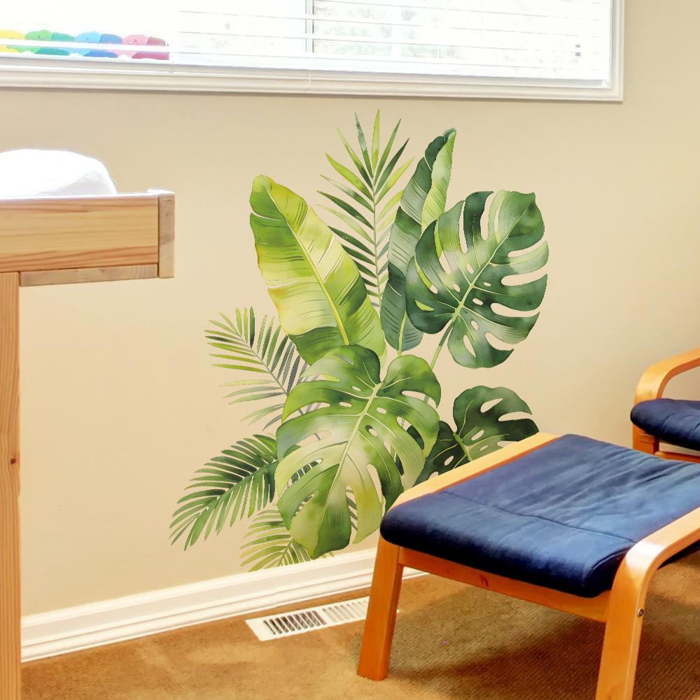 Fresh Sticker - Bamboo Leaf Green Leaves for Decorating The Living Room Entrance Wall.