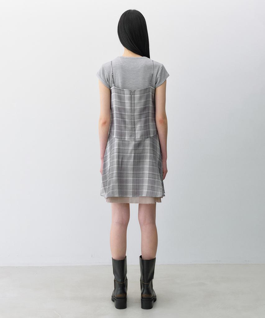 Insilence Woman Check Mini Dress Grey