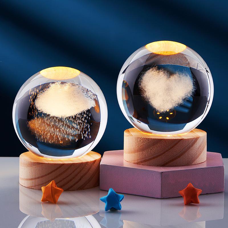 Starry Sky Night Light Crystal Ball - Creative Birthday Gift for Girls, Best Friends, Classmates, Boyfriend Desktop Ornament