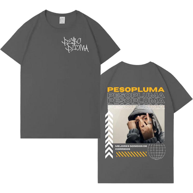 Singer Peso Pluma Hip Hop Graphics High Quality Tshrits Mens Casual T Shirt Oversized Short Sleeves Crewneck Cozy Clothes Unisex