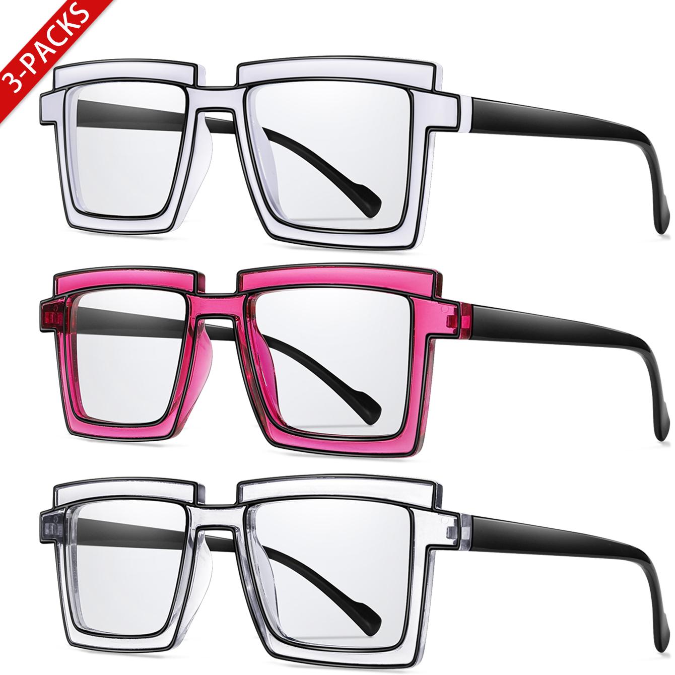 

3 Pairs Oversize Transparent Sun Glasses Women Sketch Line Shape Goggles for Daily outfit Fishing Cycling Travel Beach Vocation