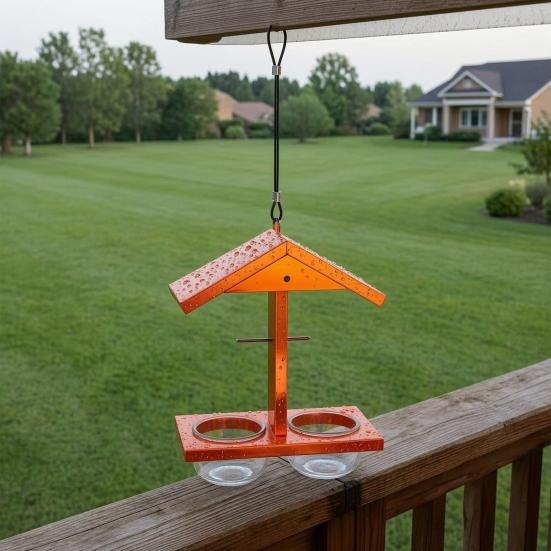 Yousheng Hanging Oriole Feeder, Outdoor Bird Feeder with Fruit Holder, Two-Cup Birdfeeder, Jelly And Fruit Feeder for Orioles Mockingbirds Backyard