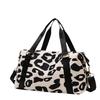Lightweight Large Capacity Cow Print Travel Duffle Bag for Short Business Trips and Gym Use