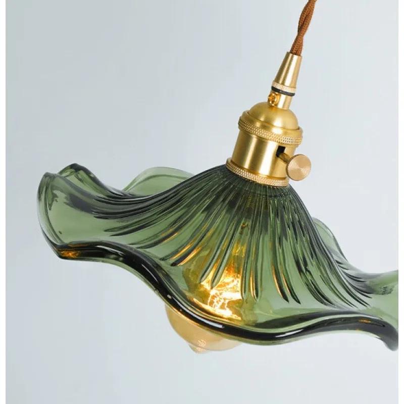 Nordic Style Simple LED Pendant Light Fixtures Bedroom Living Room Bar Colorful Glass Copper Hanging Lamp Lights Edison