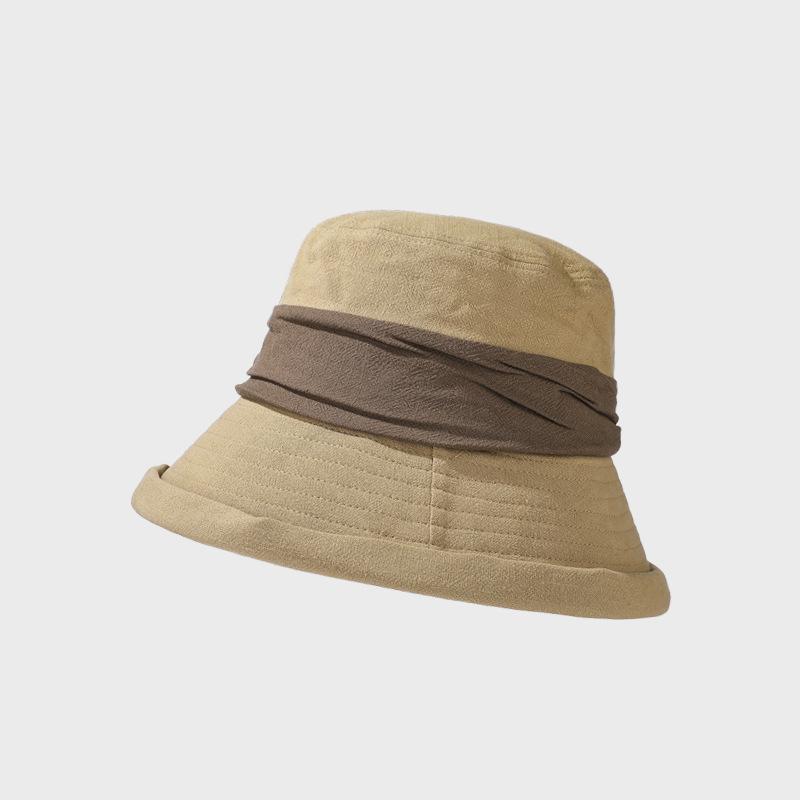 Fisherman's Hat Women's Spring Foldable Sun Hat Summer Color Block Sunscreen Hat