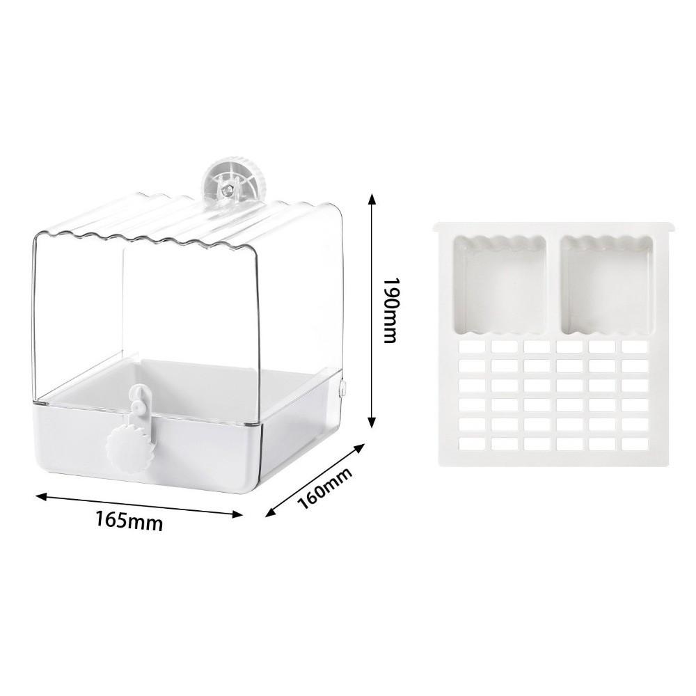 2 In 1 Bird Hanging Bathtub Drawer Design Parrot Shower Box New Food Holder Box Cage Use