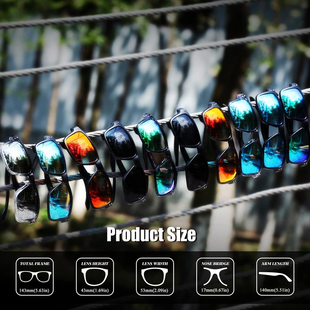 Retro Sunglasses for Men Women UV400 Protection Trendy Rectangular Frame for Traveling Driving Fishing Fashion