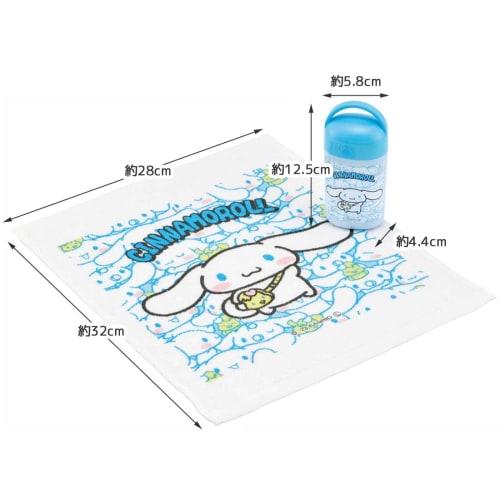 Skater Antibacterial Wet towel set with case Wet towel Cinnamoroll Ushiro Shiro Sanrio Made in Japan 32 x 30.5 cm OA5AG-A