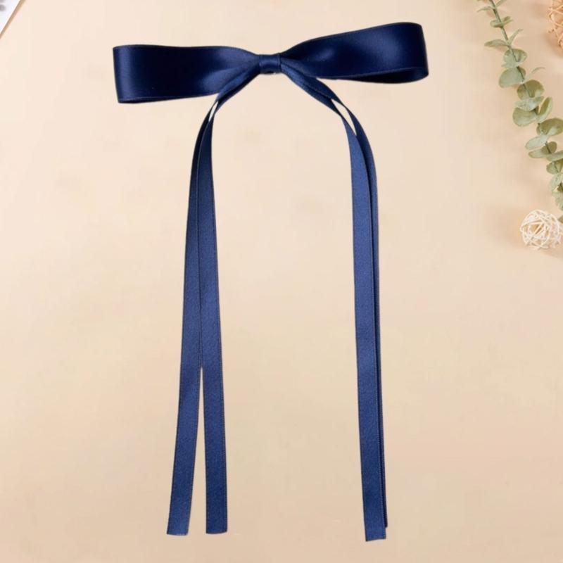 10PCS Soft Polyester Hair Barrettes Double Ribbon Bows Design Nonslip Duckbills Clip For Daily Use And Sports