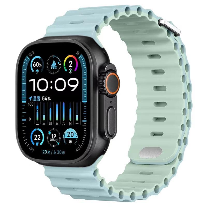 Silicone Ocean Strap For Apple Watch Band Ultra 3/2 49mm 46mm 45mm 42mm 44mm 41mm Sports Bracelet iWatch 11 10 9 8 7 6 5 SE band