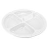 Divider Plate 4 Compartments Anti Slip Mat Round Portion Control Section Plate for Children Elderly Disabled