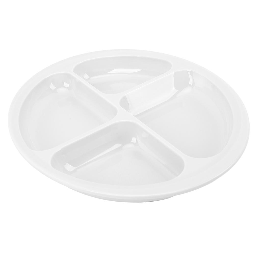 Divider Plate 4 Compartments Anti Slip Mat Round Portion Control Section Plate for Children Elderly Disabled