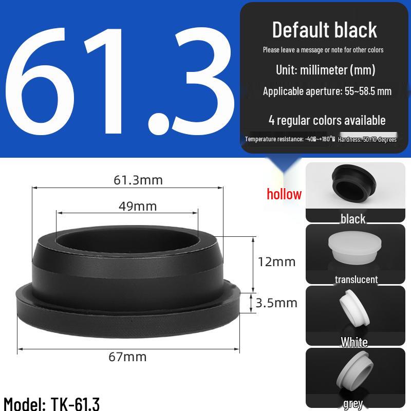 Black High-Temperature Resistant T-Shaped Silicone Stopper - Round Hole Rubber Gasket & Shock-Absorbing Blind Plug
