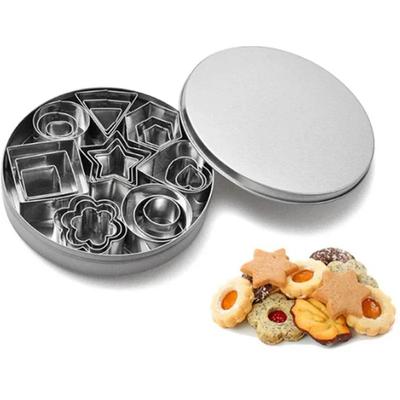 24Pcs Stainless Steel Mini Cookie Cutter Set Biscuit Cookie Mold Christmas Pastry Cutters Slicers Baking Tools