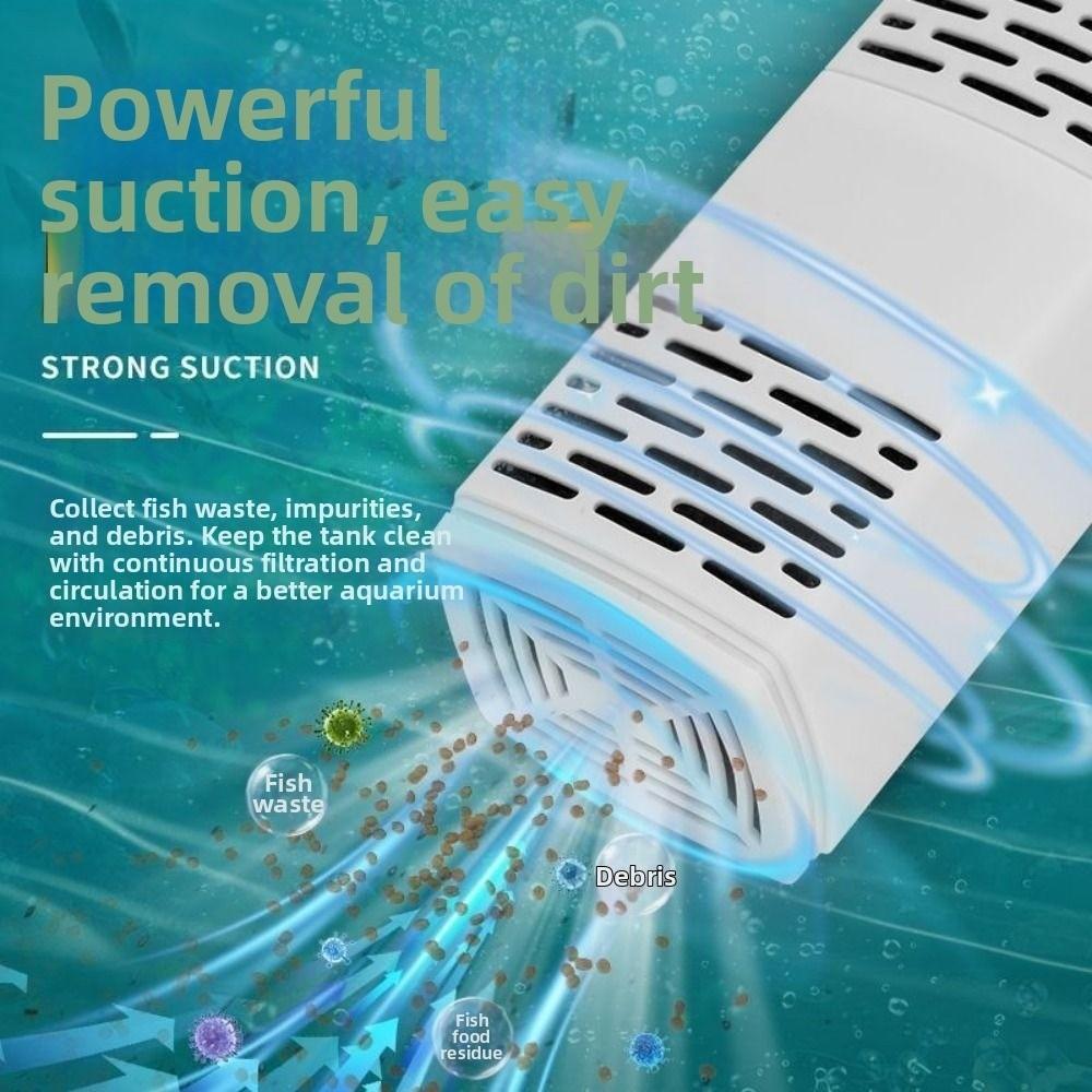 3 in 1 Aquarium Filter Pump Silent Operation Adjustable Flow Submersible Filter with Suction Cup Black Filter Cotton