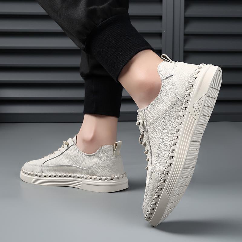 Handmade Leather Casual Men's Shoes Outdoor Design Sneakers Male Comfortable Leather Shoes Men Fashion Hot Sale Driving Footwear