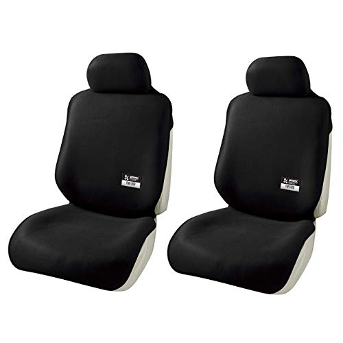BONFORM 4023-70BK FINE DEO Seat Covers, For Light / Standard Cars, Front Seat Set of 2, Deodorizing, Antibacterial, Black