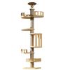 Solid Wood Cat Tree Condo: Space-Saving Capsule Villa for Large Cats with Toys