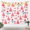 Merry Christmas Tapestry Xmas Ornaments Wall Hanging Blanket Snowman Snowflake Wall Art for Living Room Bedroom Decoration