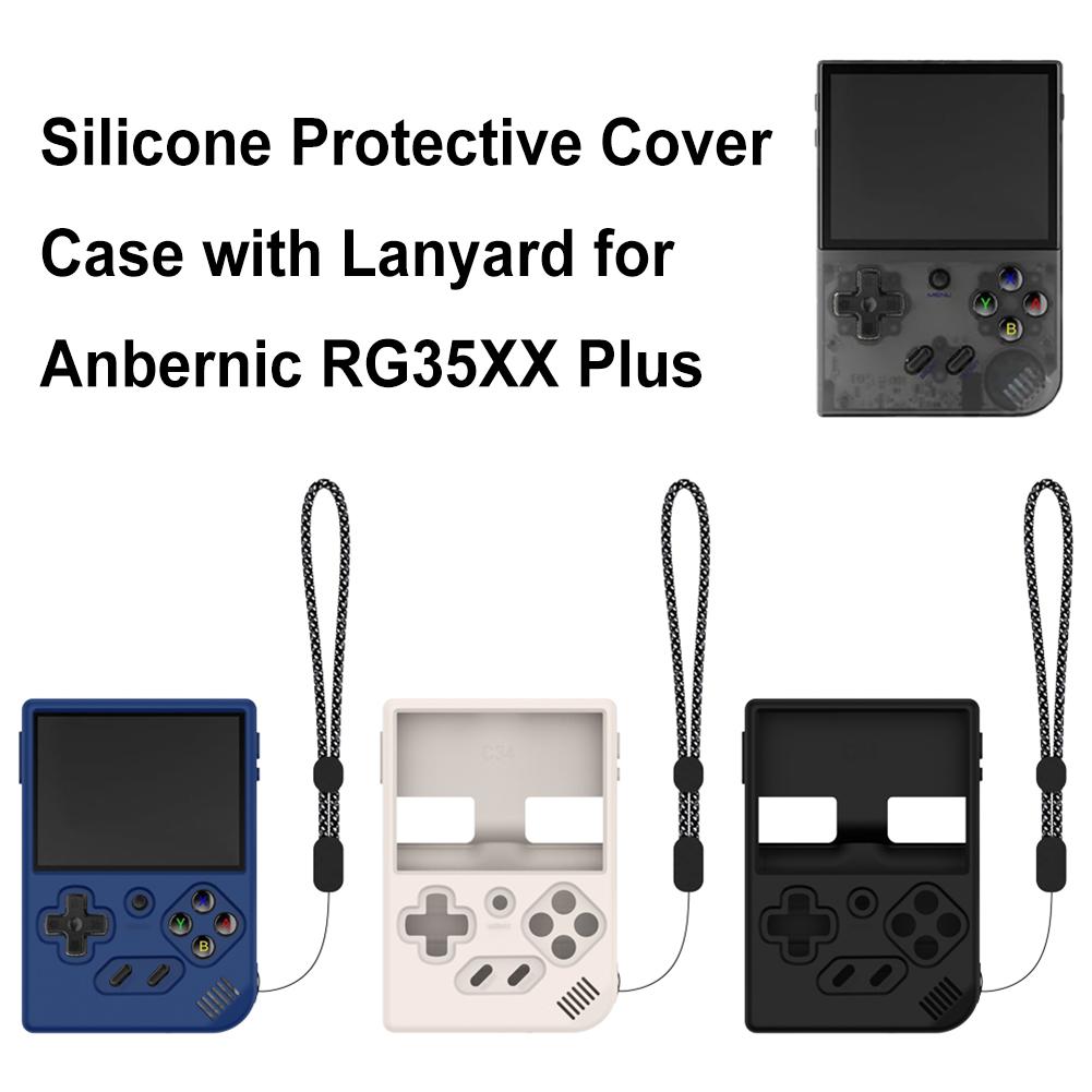 Silicone Protective Cover Shockproof Protective Case Anti-Scratch Soft Case Cover for Anbernic RG35XX Plus Handheld Game Console