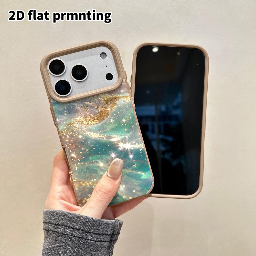 Phone Case: 2D Flat Lambskin Suitable for iPhone 18 17 16 15 14 13Pro Protective Case, Wave Shell, Colorful Fluid, Christmas and Halloween Gifts