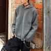 Hong Kong Style Hooded Casual Sweaters Autumn Winter New Solid Color Men's Clothing Loose Vintage Long Sleeve Knitted Pullovers