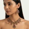 Water Drop Pendant Necklace Earrings Set Metal Ethnic Style Necklace Set Girl