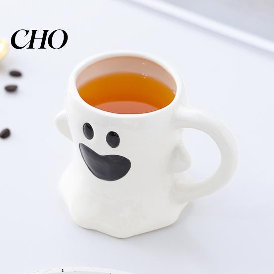 Keramik Fantasy Trinkgeschirr Halloween Tasse Niedliche Geist Kürbis Tasse Wiederverwendbar Gruselig Handgemacht Kaffee mit Deckel Einzigartige Partygeschenke Mit