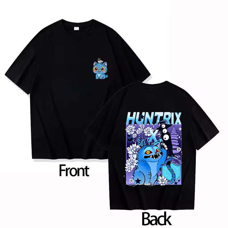 Round Neck Boys Girls T-shirt Cute KPOP Demon Hunter Tiger Derpy Parent-child Girls Short-sleeved Comfortable Adult Top