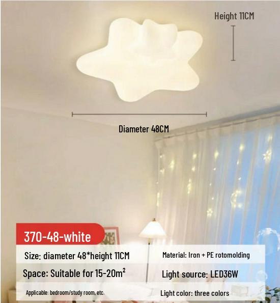 Warm Romantic Solid Wood Flower Ceiling Light for Children's or Master Bedroom