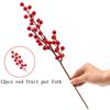 Artificial Red Berry Flowers Bouquet Fake Plant for Home Vase Decor Xmas Tree Ornaments New Year 2025 Party Christmas Decoration