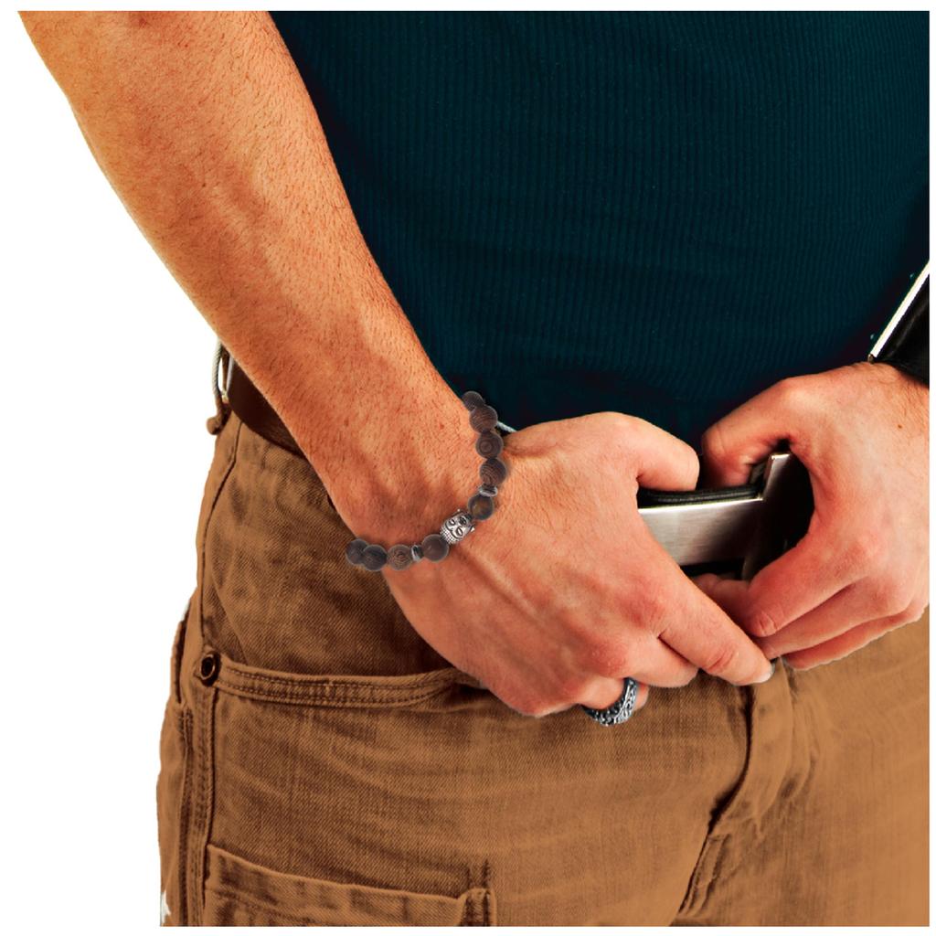 Les Trésors De Lily [R2138] - designový náramek 'Minéralia' tygří oko - kasiové dřevo - 8 mm