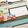 12 School Adhesive Labels - Rectangle - Police Car, Fire Truck