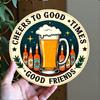 Vintage Metal Signs Set Retro Beer Bar Wall Decor Plaques Man Cave Pub Garage Round Tin Sign
