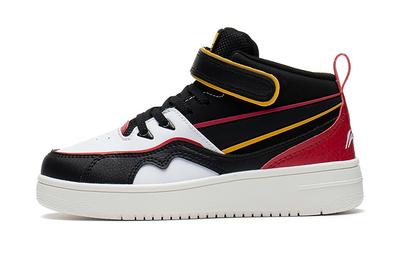 LINING YOUNG Slip-Resistant Cushioning Wear-Resistant Mid-Top Kids Lifestyle Shoes Black White Red Teenagers YKCS154-13