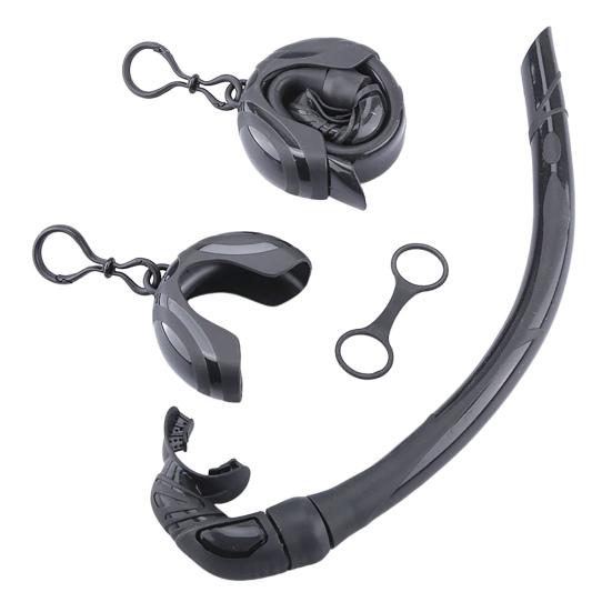 Snorkel Tube Collapsible Ergonomic Mouthpiece Comfortable To Use Quick Release High Stability Oxygen Supply with Compact Storage Case Roll Up