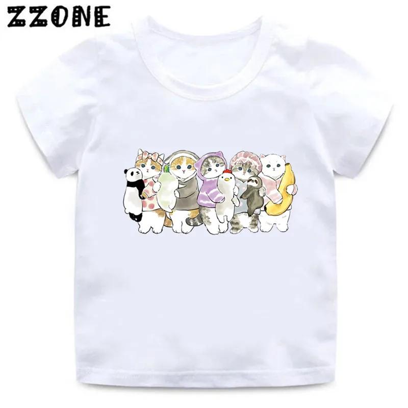 Cute Cat Drawing Print Kids Cartoon Funny TShirts Harajuku Casual Kawaii Baby Boys Summer T Shirt Children Tops Girls Clothes