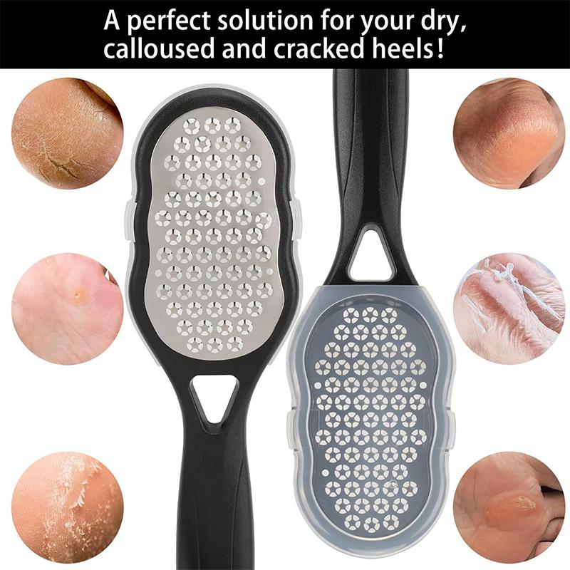 1pc Professial Heavy-Duty Stainless Steel Painless Foot File Remover with Splash Guard Handle Suitable for Care Cracked Heel