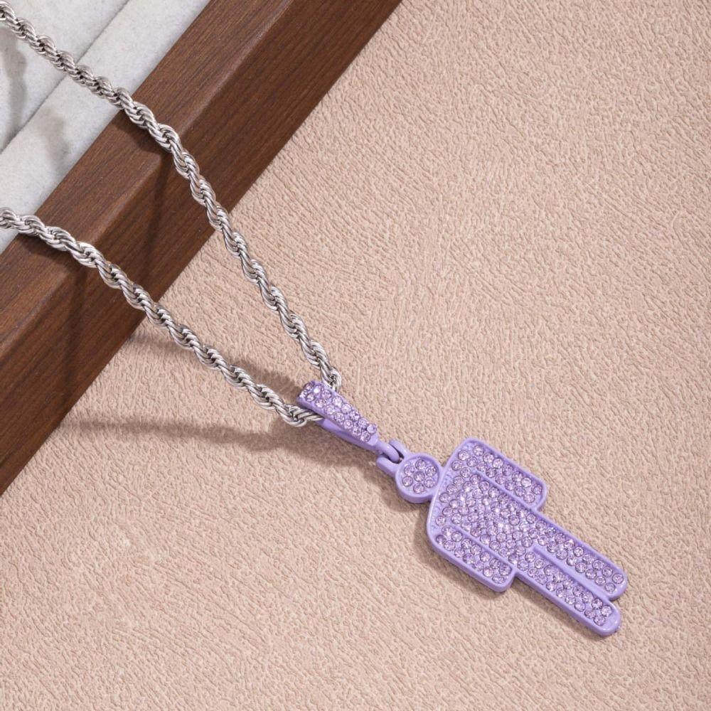 Cartoon Little Man Pendant Crooked Head Hip Hop Pendant Fashionable Rhinestone Pendant  Unisex