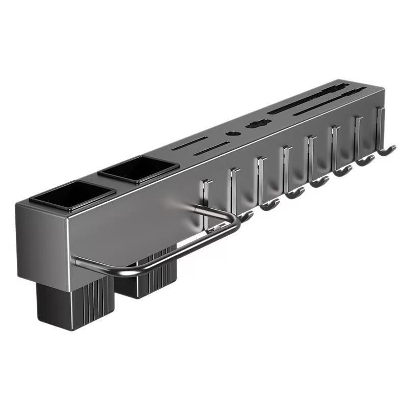 Modern No-Drill Wall-Mounted Kitchen Knife and Utensil Storage Rack