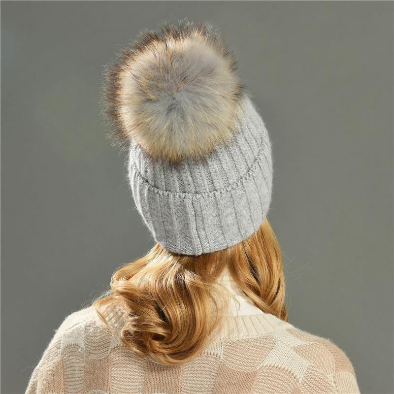 New rabbit velvet thickened warm wool hat men's and women's knitted pullover hat autumn and winter windproof ear protection hat