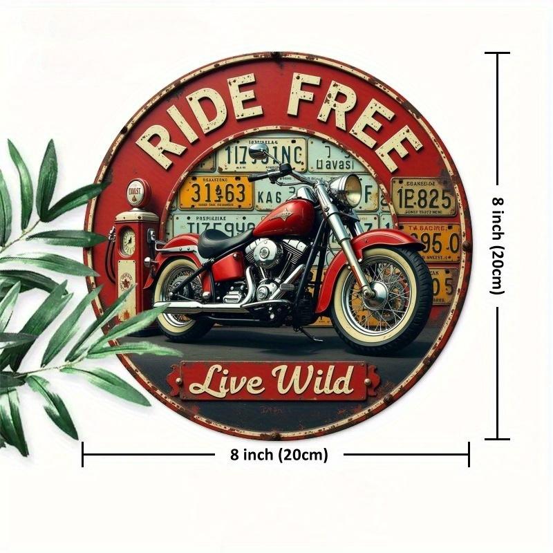 

2d Flat 20*20cm Circular Wooden Tag, Locomotive Red Oil Pump License Plate Logo, Unique, Durable, Easy To Hang Wooden Decoration, Suitable for Bedroom 20*20cm