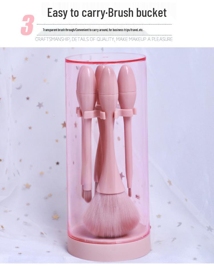 Portable 5-Piece Mini Makeup Brush Set: Powder, Blush, Eyeshadow