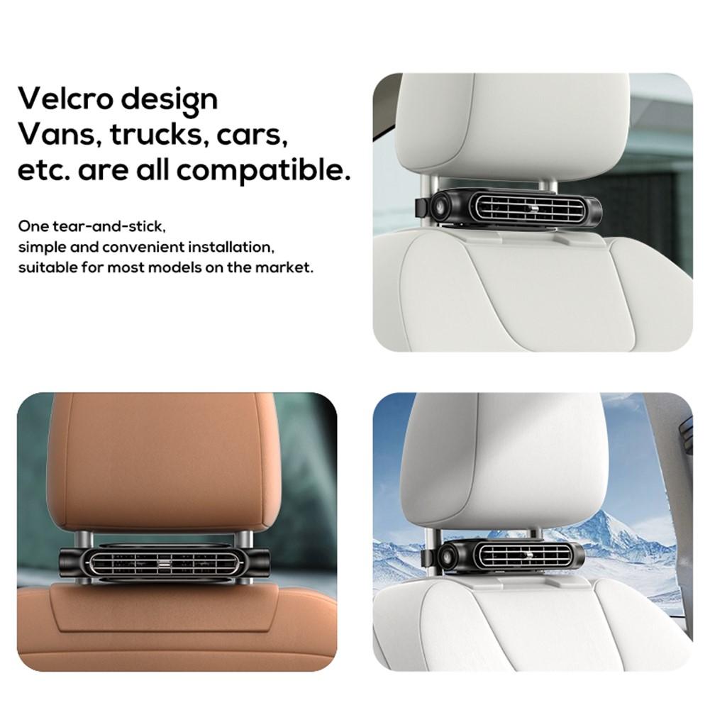 Portable car seat fan, USB power supply with three adjustable levels, headrest ice sensing fan, car front and rear seat ventilat