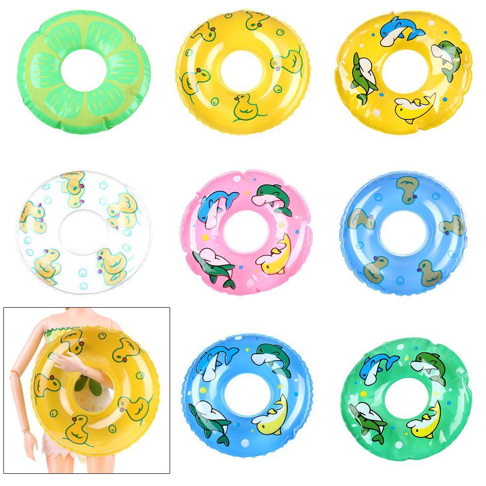 Play House Dolls Beach Supplies Miniature Swimming Ring Doll Lifebuoy Cartoon Animal Toy Lifebelt